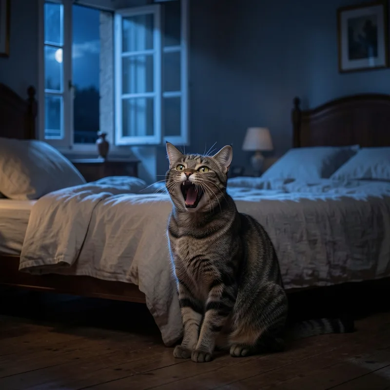 Chat qui miaule la nuit : causes et solutions concrètes